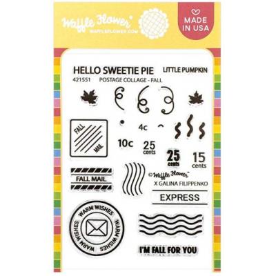 Waffle Flower Stempel - Postage Collage for Fall